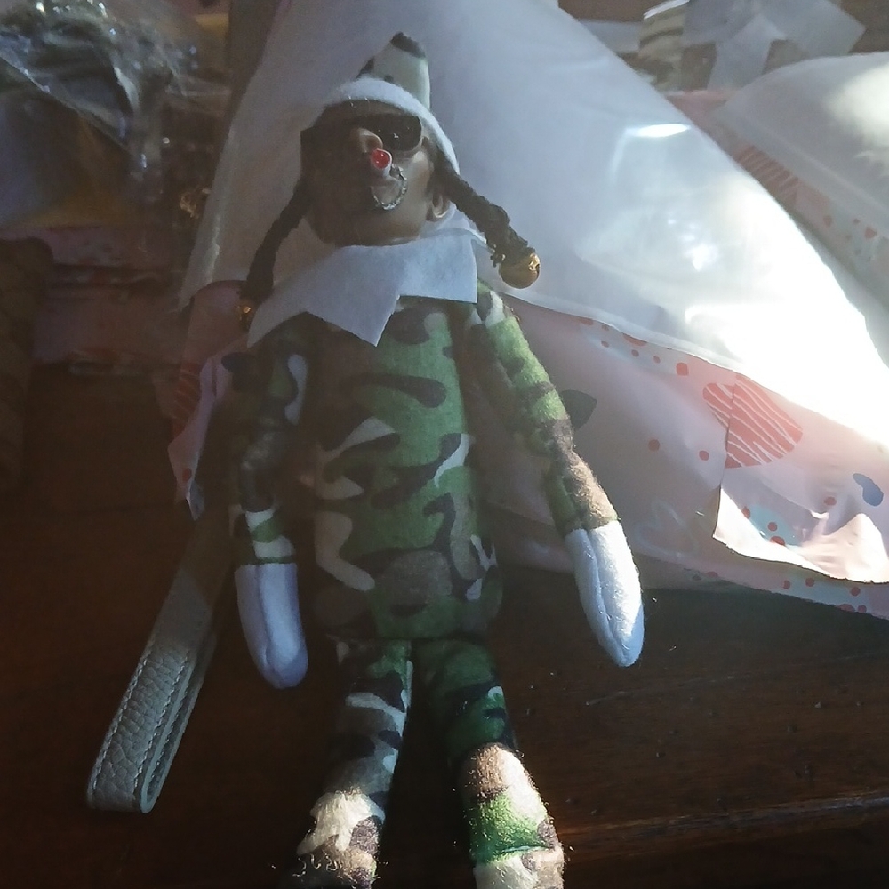Camouflage Plush Elf Doll Unisex